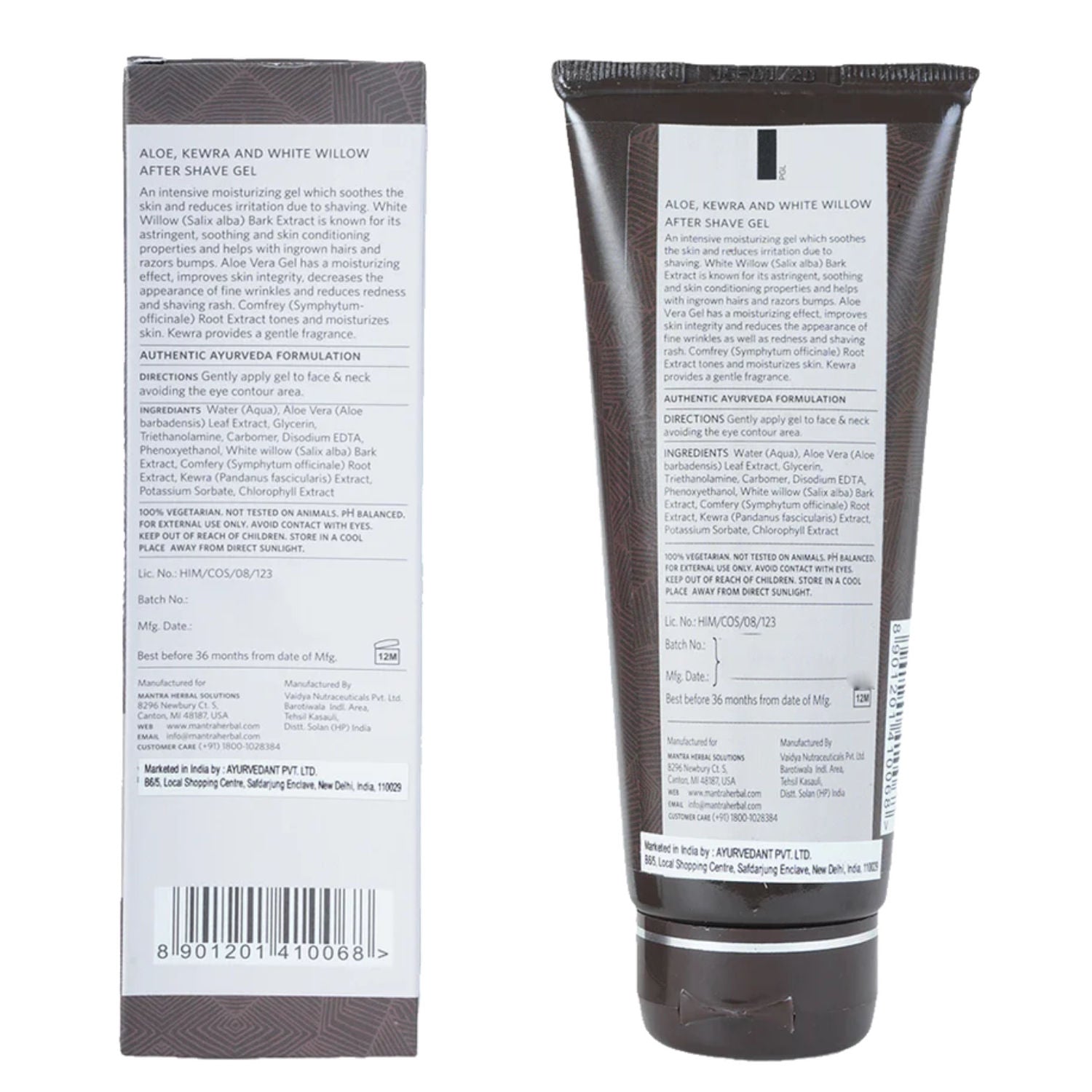 Aloe, Kewra & White Willow After Shave Gel For Men