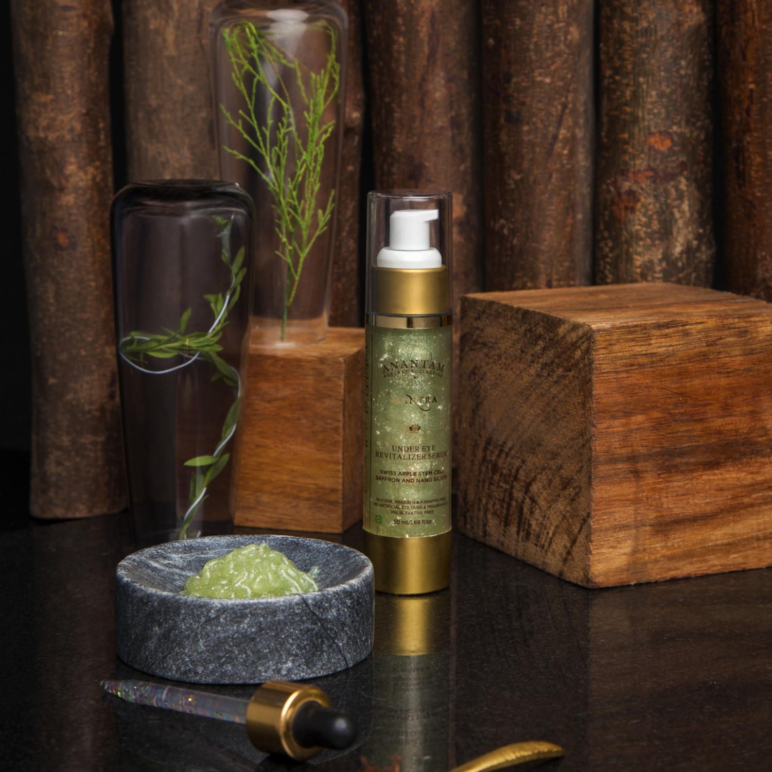 Anantam Under Eye Revitalizer Serum - Swiss Apple Stem Cell, Saffron And Nano Silver