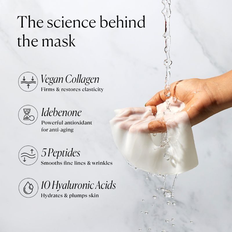 Korean Hydro Gel Sheet Mask - Vegan Collagen, Peptide & Hyaluronic Acid for Anti Aging