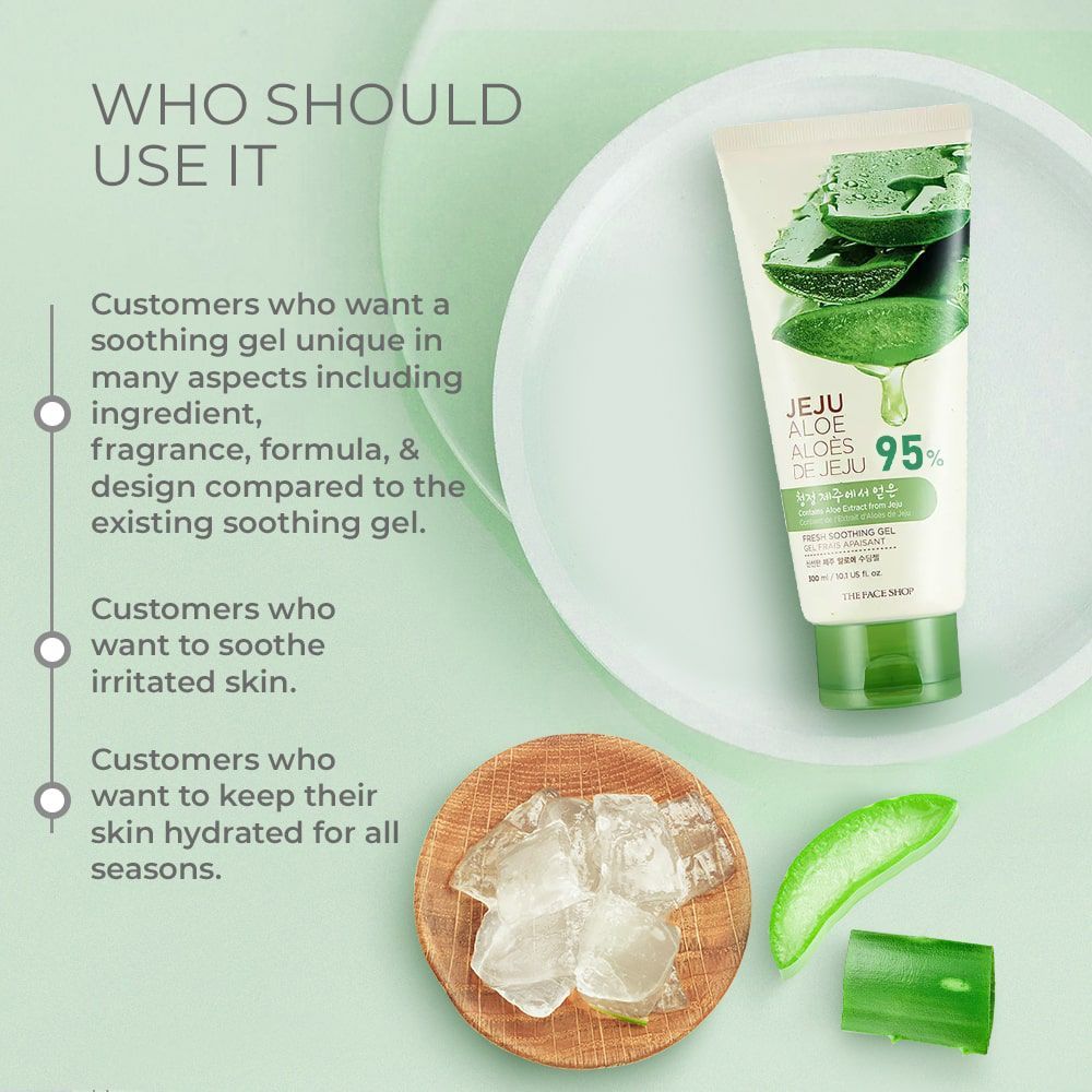 Jeju Aloe Fresh Soothing Gel Tube, Pure Non Sticky Aloe Gel For Body, Face & Hair