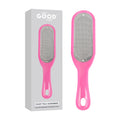 Stainless Steel Foot File Scrubber Pink Brush For Skin Exfoliation Care & Pedicure