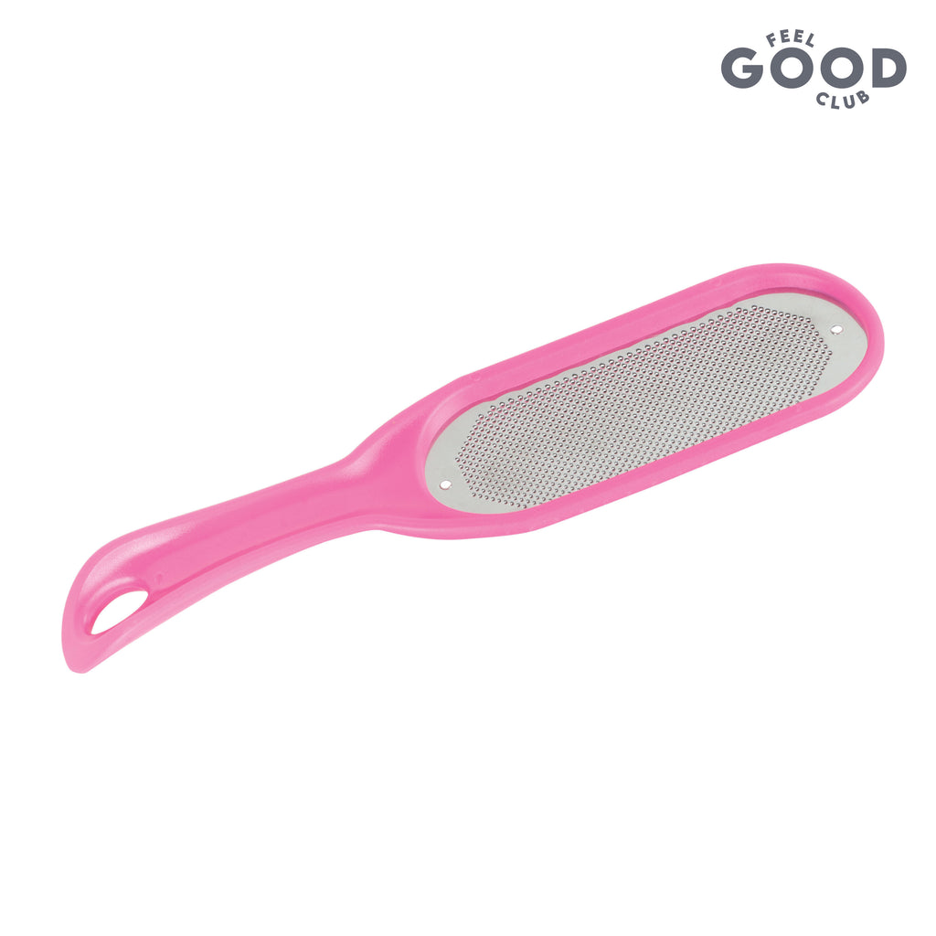 Stainless Steel Foot File Scrubber Pink Brush For Skin Exfoliation Care & Pedicure