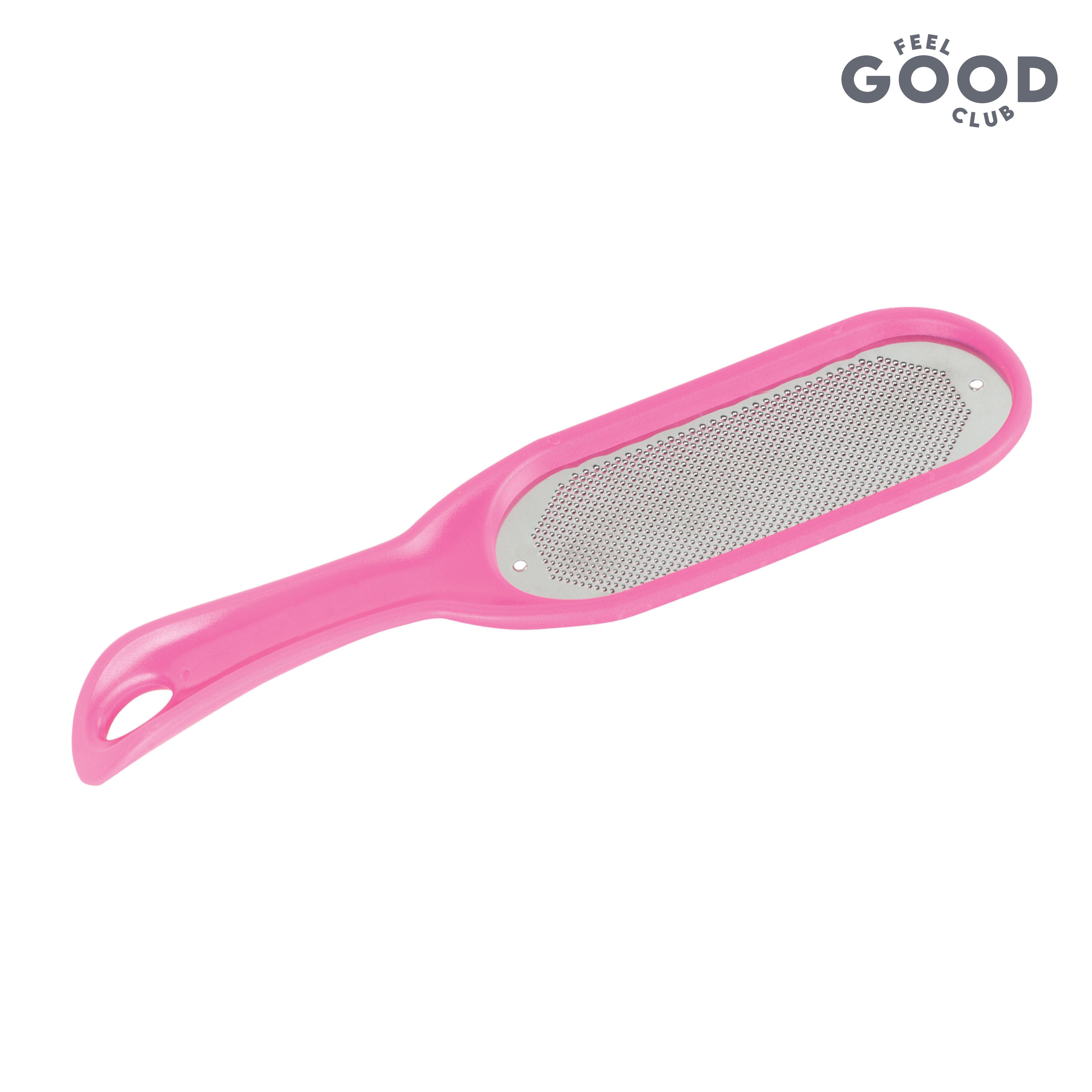 Stainless Steel Foot File Scrubber Pink Brush For Skin Exfoliation Care & Pedicure