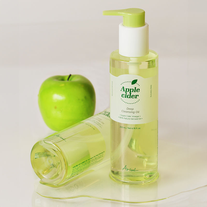 Apple Cider Deep Cleansing Oil, Korean Oil that Dissolves Makeup Controls Sebum & Clears Pores