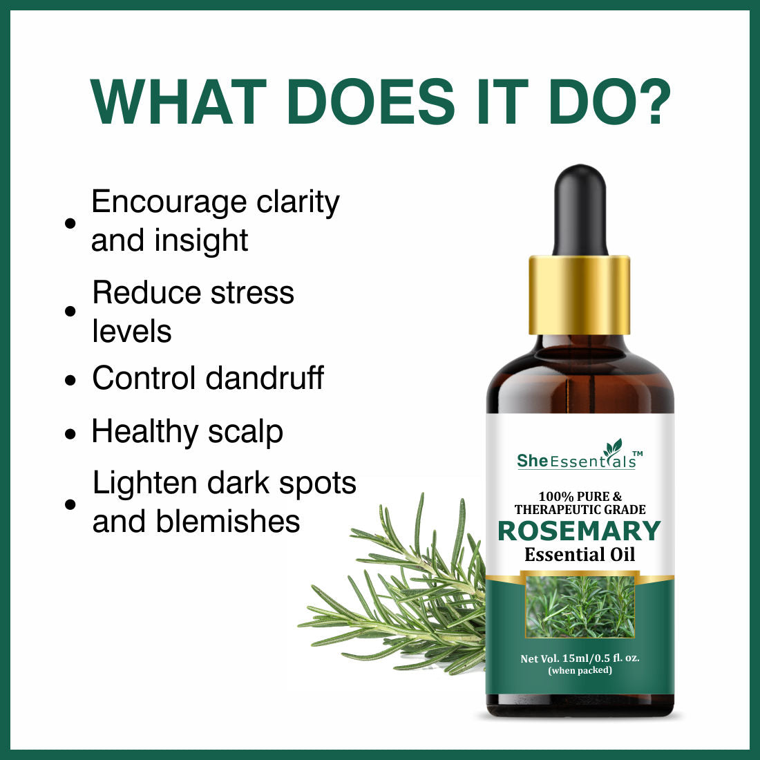 Rosemary Essential Oil For Hair Growth & Longer Hair - 100% Pure & Natural