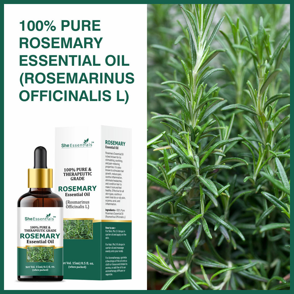 Rosemary Essential Oil For Hair Growth & Longer Hair - 100% Pure & Natural