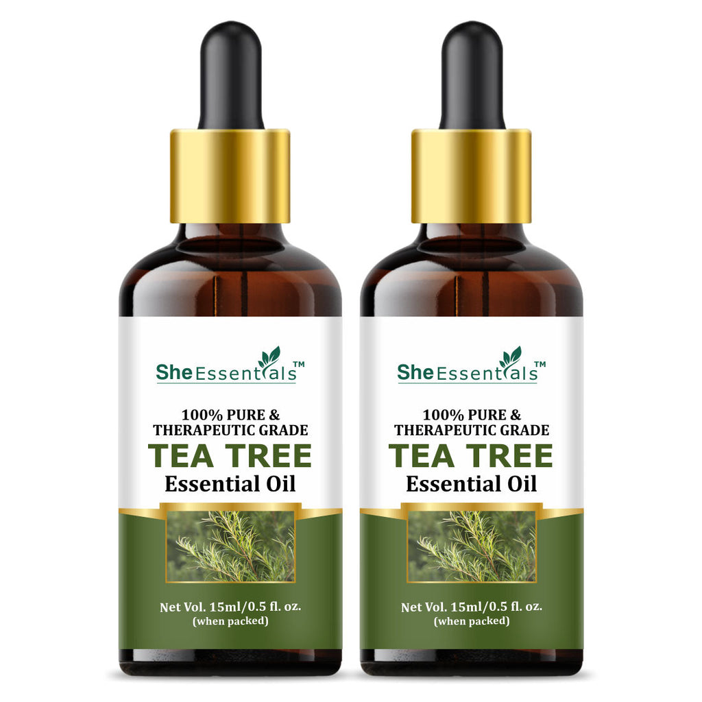 Tea Tree Essential Oil For Active Acne & Pimples, Blemishes & Flakes, Organic & Pure