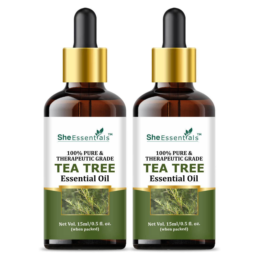 Tea Tree Essential Oil For Active Acne & Pimples, Blemishes & Flakes, Organic & Pure
