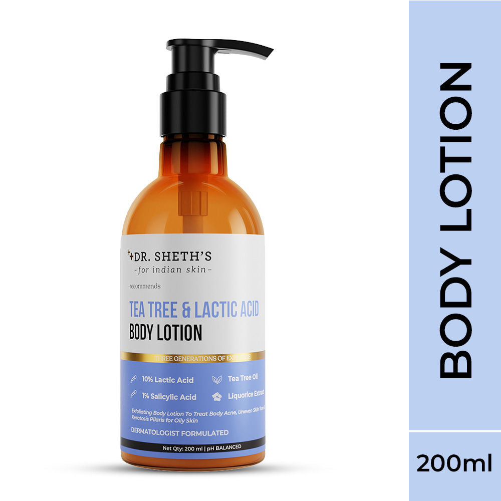 Tea Tree & Lactic Acid Body Lotion Provides Even Skin Tone, Reduce Body Acne