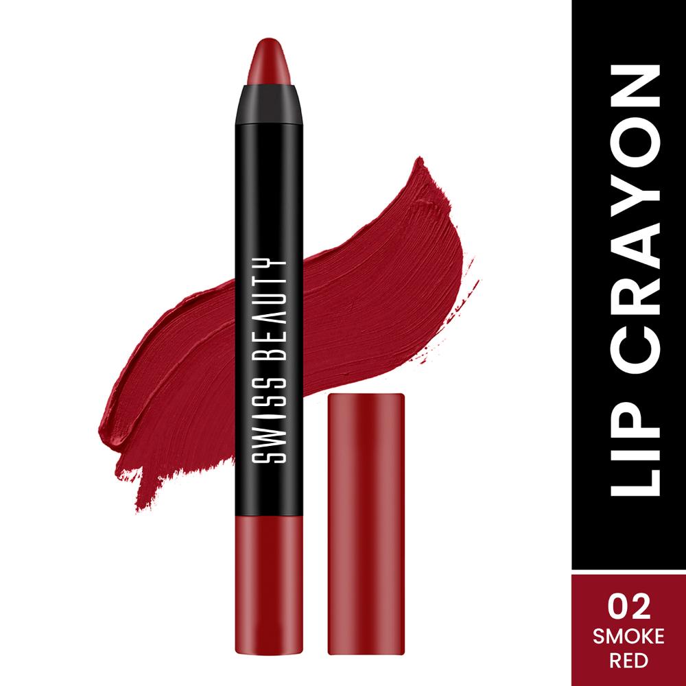 Matte Long Lasting Stay Maxx Lip Crayon Lipstick Matte Finish - Smoke Red