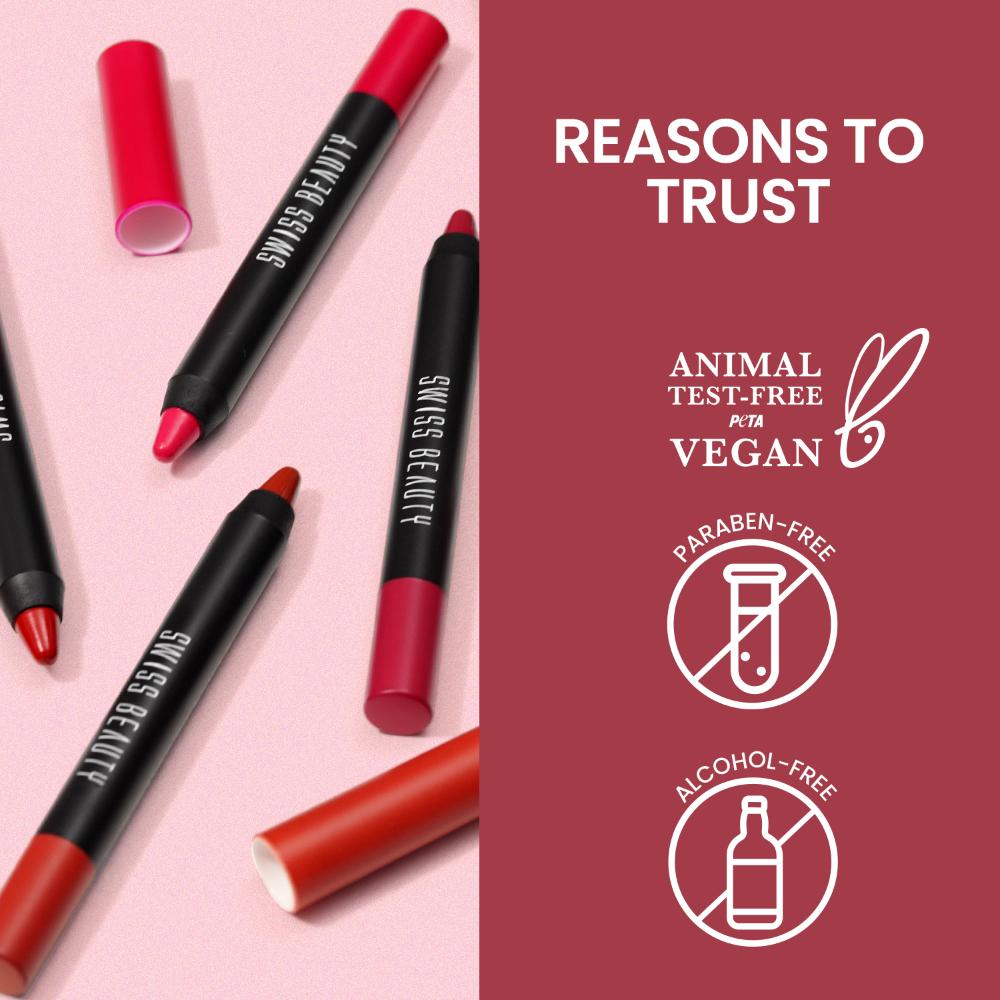 Matte Long Lasting Stay Maxx Lip Crayon Lipstick Matte Finish