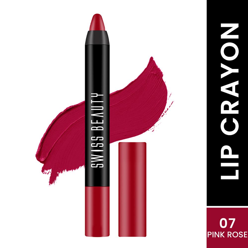 Matte Long Lasting Stay Maxx Lip Crayon Lipstick Matte Finish - Pink Rose