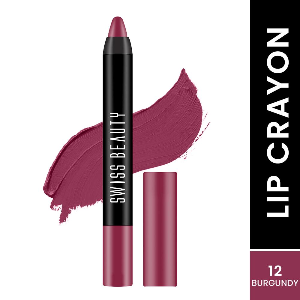 Matte Long Lasting Stay Maxx Lip Crayon Lipstick Matte Finish - Burgundy