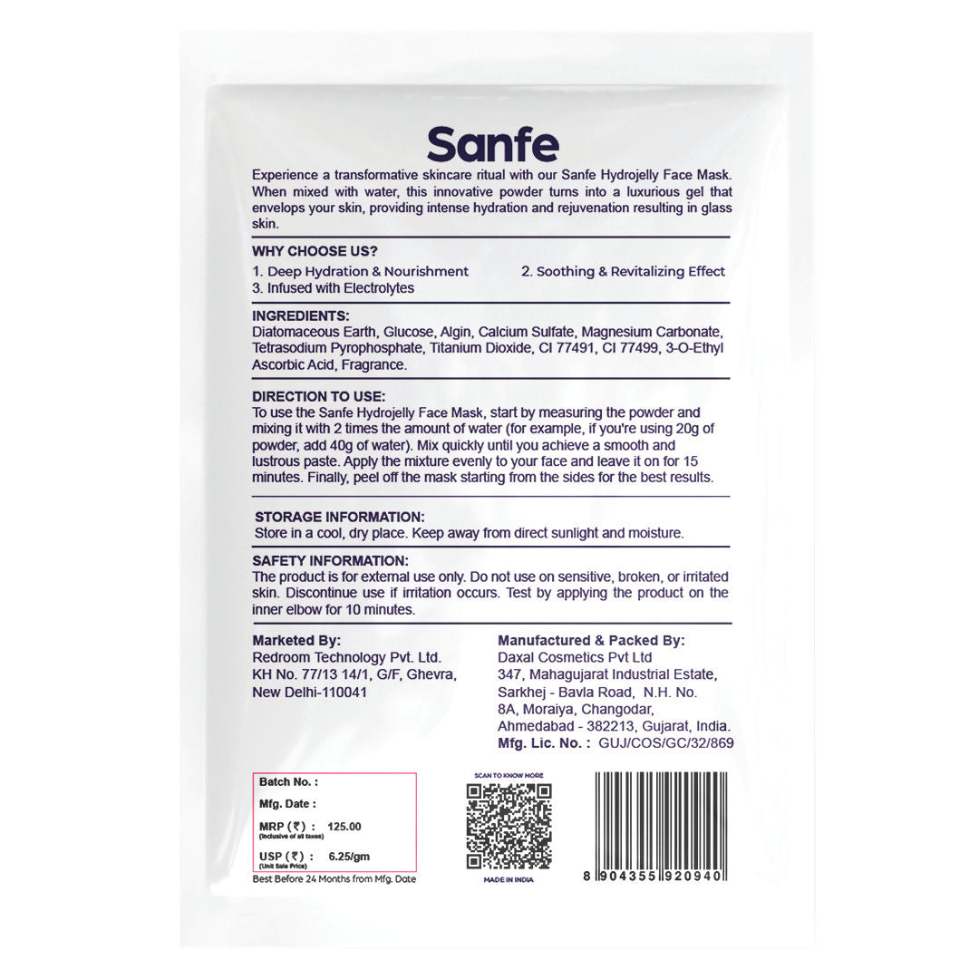 Hydrojelly Alginate Face Mask, Peel-Off Hydrating Mask Instant Glow & Brightening For Women