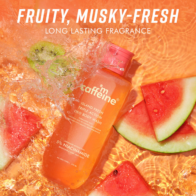 Island Fresh 3-in-1 Perfume Body Wash - Odour Control, 5% Niacinamide, Musky Scent