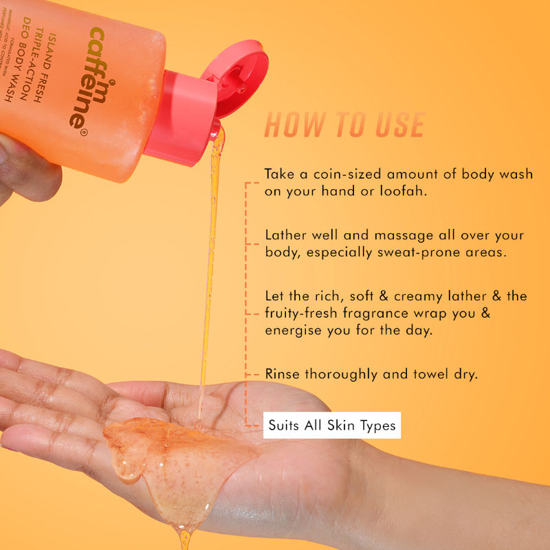 Island Fresh 3-in-1 Perfume Body Wash - Odour Control, 5% Niacinamide, Musky Scent