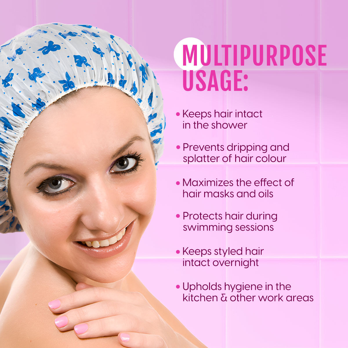 Reusable Shower Caps for Hair Colour, Hair Treatment, Home, Spa & Salon Use