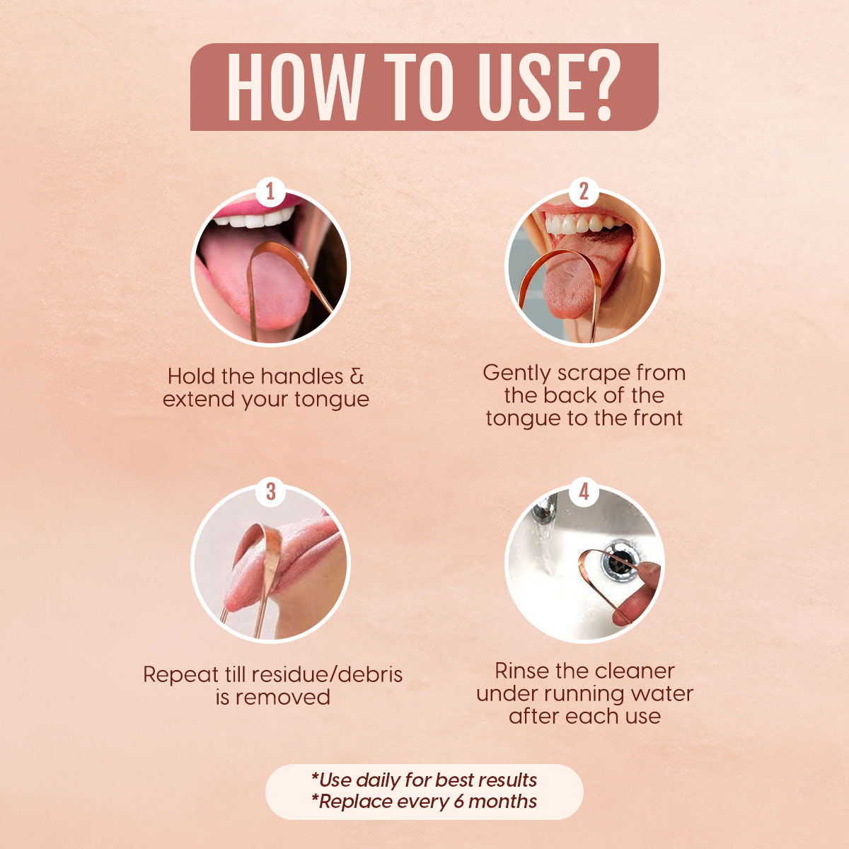 Copper Tongue Cleaner Scraper