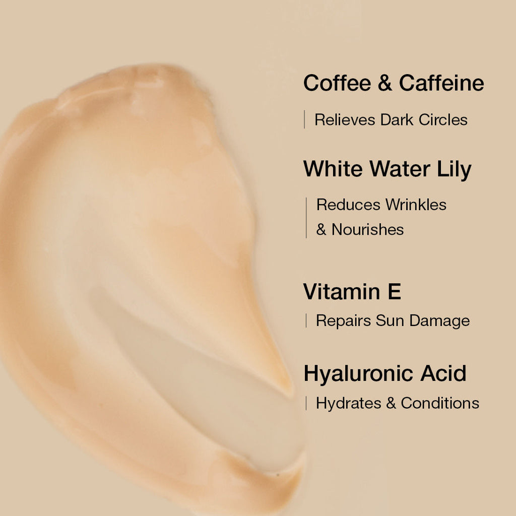 Coffee Under Eye Cream for Dark Circle & Puffiness Reduction with Hyaluronic Acid & Vit E