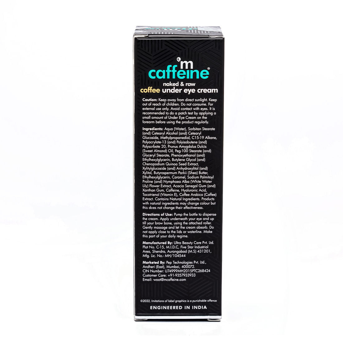 Coffee Under Eye Cream for Dark Circle & Puffiness Reduction with Hyaluronic Acid & Vit E