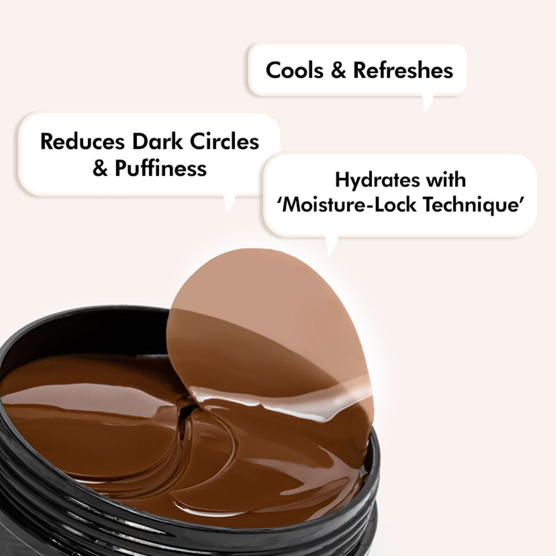 Coffee Hydrogel Under Eye Patches for Dark Circles with Hyaluronic Acid Depuffs