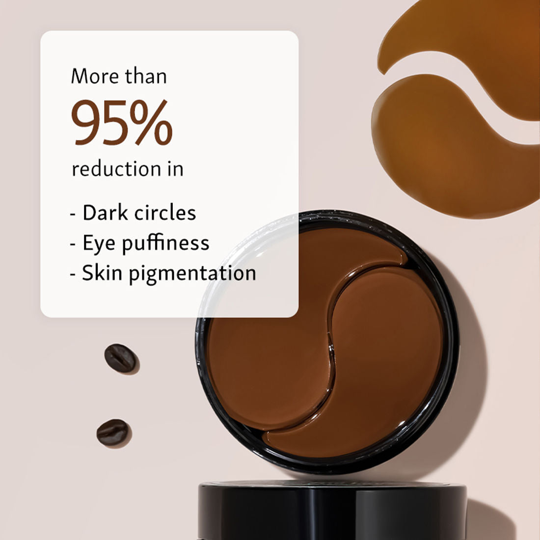 Coffee Hydrogel Under Eye Patches for Dark Circles with Hyaluronic Acid Depuffs