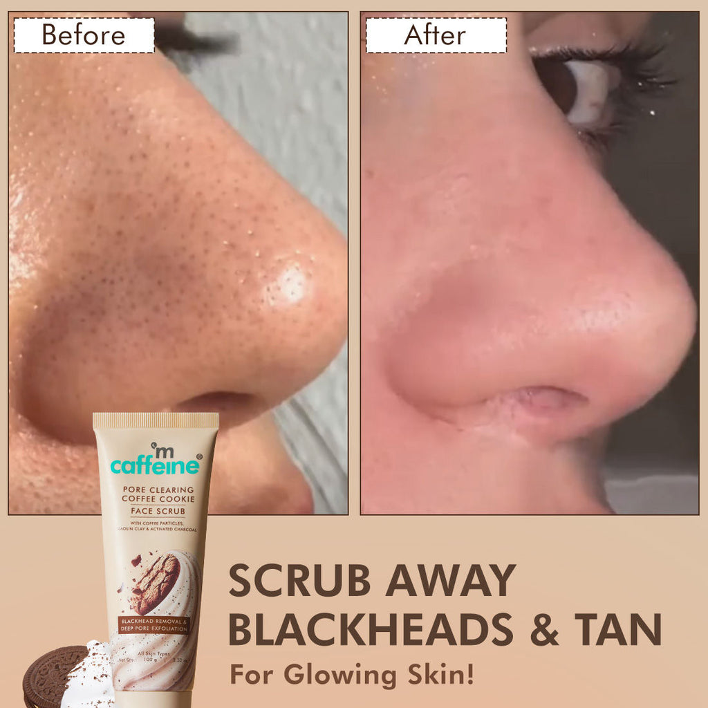 4.5% Exfoliants Pore Clearing Coffee Cookie Face Scrub Remove Blackheads, Detan & Glow
