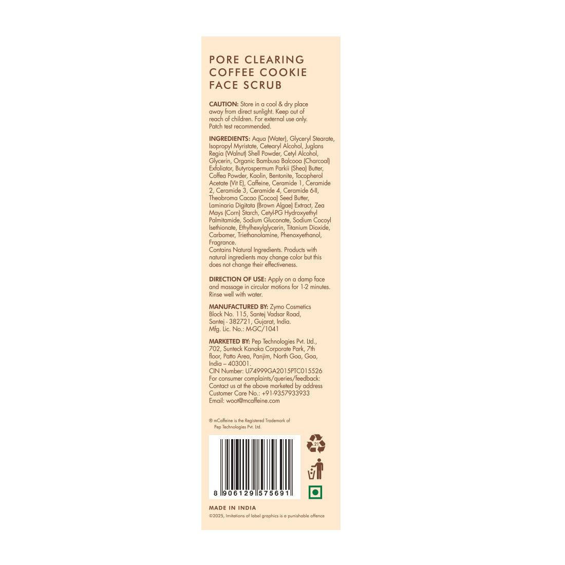 4.5% Exfoliants Pore Clearing Coffee Cookie Face Scrub Remove Blackheads, Detan & Glow