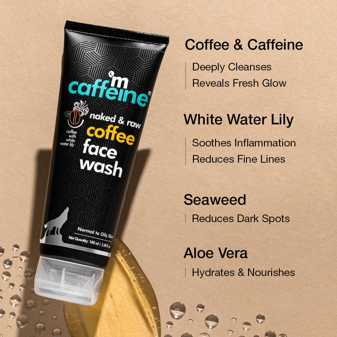 Naked & Raw Coffee Face Wash For A Fresh & Glowing Skin Hydrating Face Cleanser For Oil