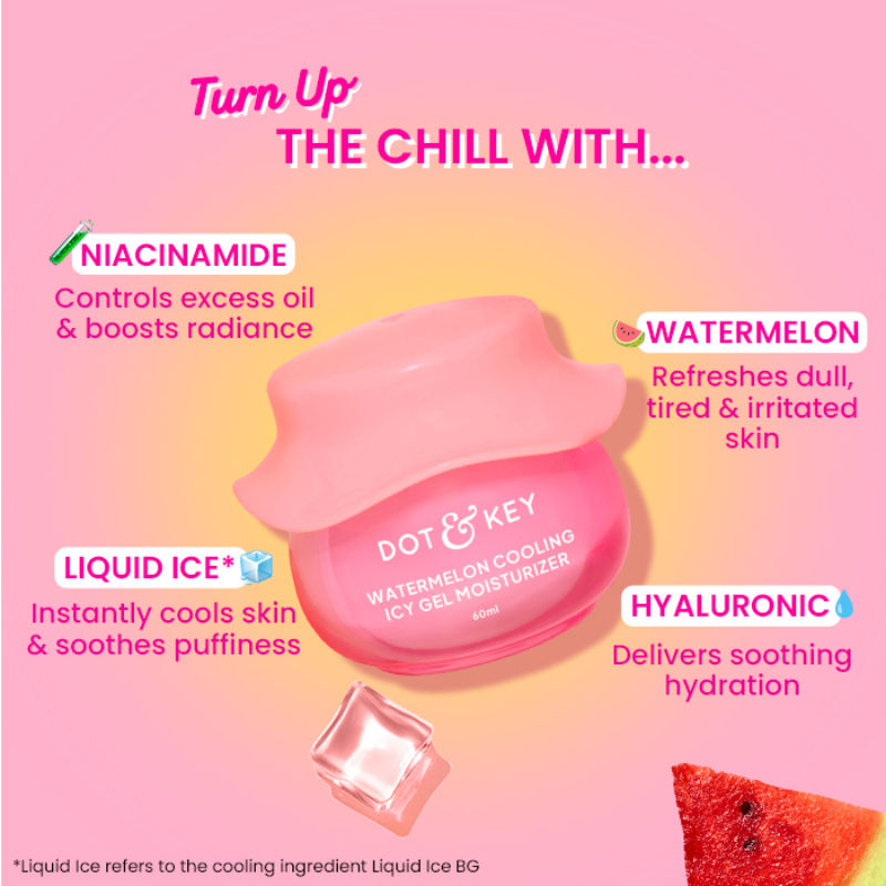 Watermelon Cooling Icy Gel Moisturizer, With Hyaluronic & Liquid Ice