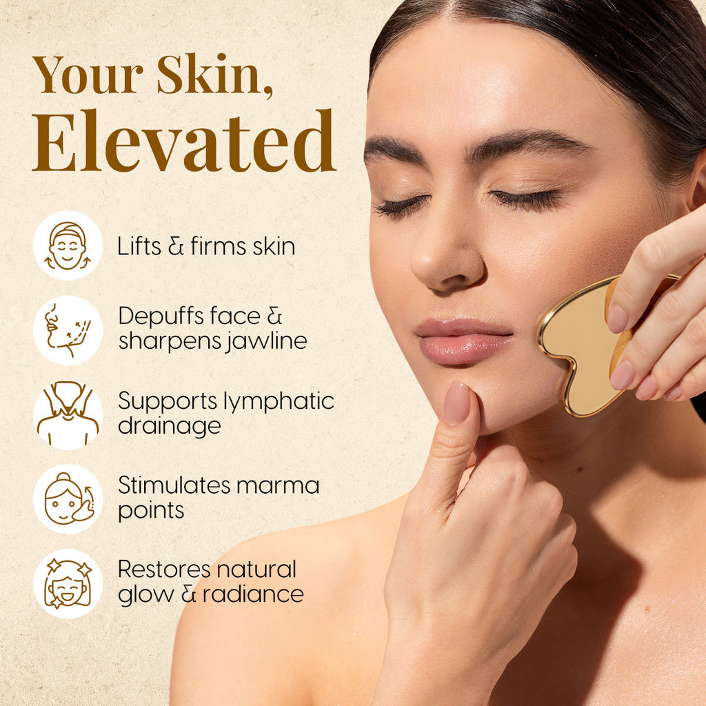 Kansa Gua Sha Face & Neck Massager Facial Roller Tool