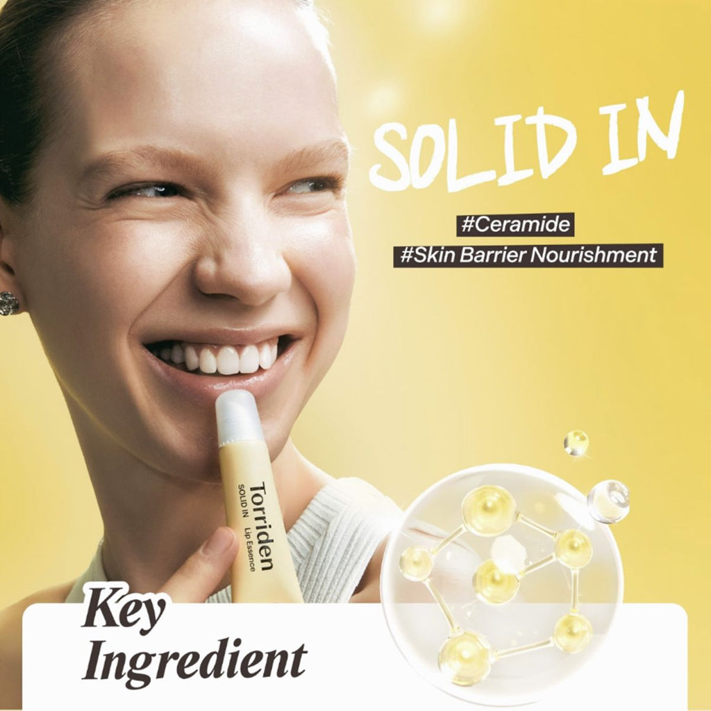 Solid In Lip Essence - Korean Plumping Lip Balm with Ceramides, Hydrates Dry & Chapped Lips