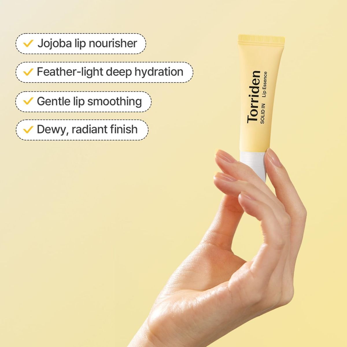 Solid In Lip Essence - Korean Plumping Lip Balm with Ceramides, Hydrates Dry & Chapped Lips