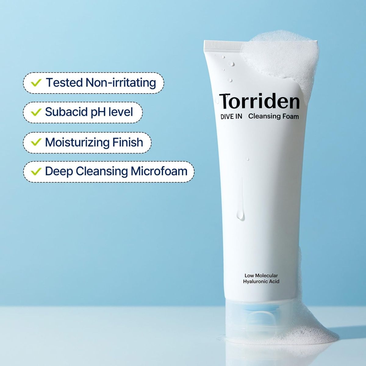 Dive In Cleansing Foam - Gentle Hydrating Korean Hyaluronic Acid Cleanser, All Skin Types