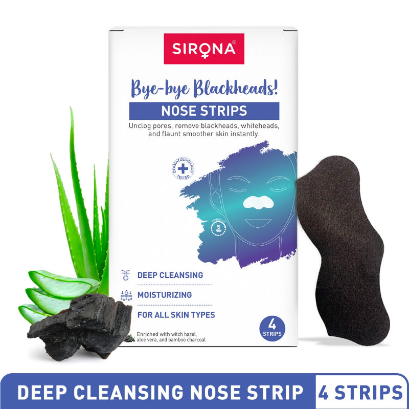 Natural Bamboo Charcoal Nose Strips For Women, Removes Blackheads,Whiteheads & Pore Cleanser