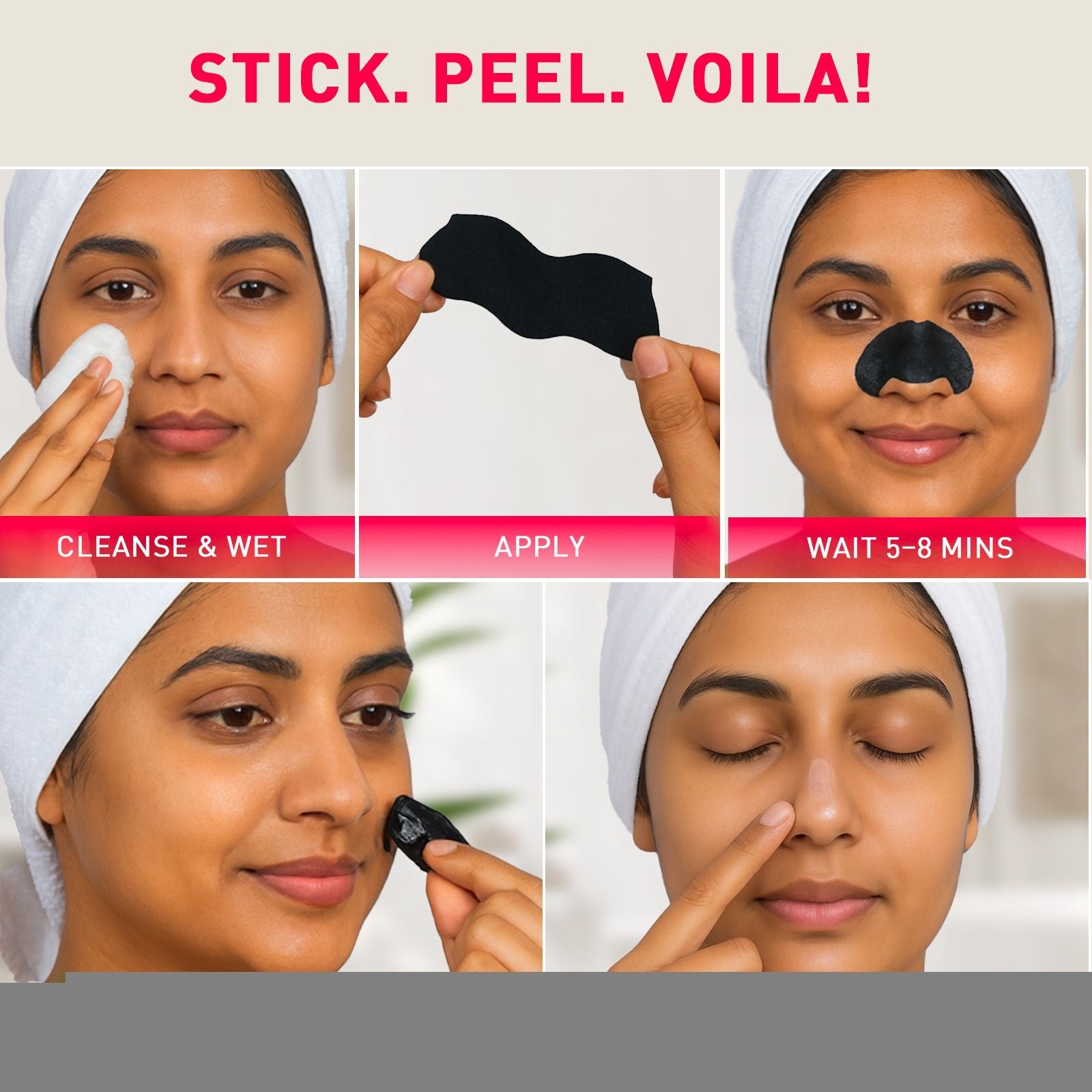 Natural Bamboo Charcoal Nose Strips For Women