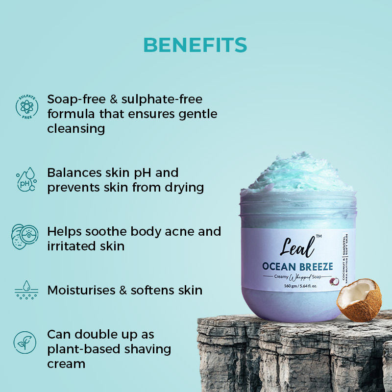 Ocean Breeze Shea Coconut Bath Cream Whipped Soap