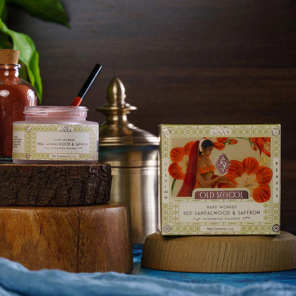 Hand-Worked Red Sandalwood And Saffron Renewing Mousse Face Moisturiser