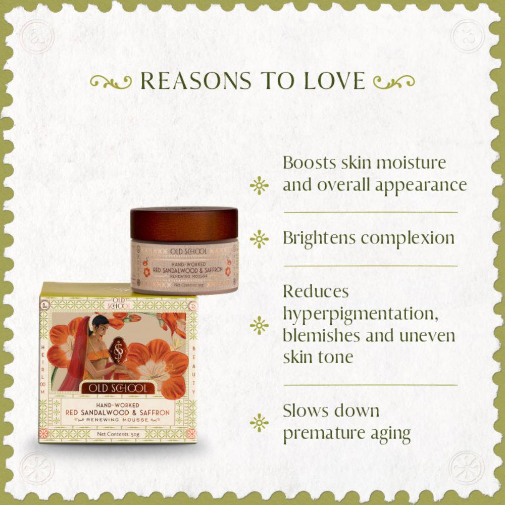 Hand-Worked Red Sandalwood And Saffron Renewing Mousse Face Moisturiser