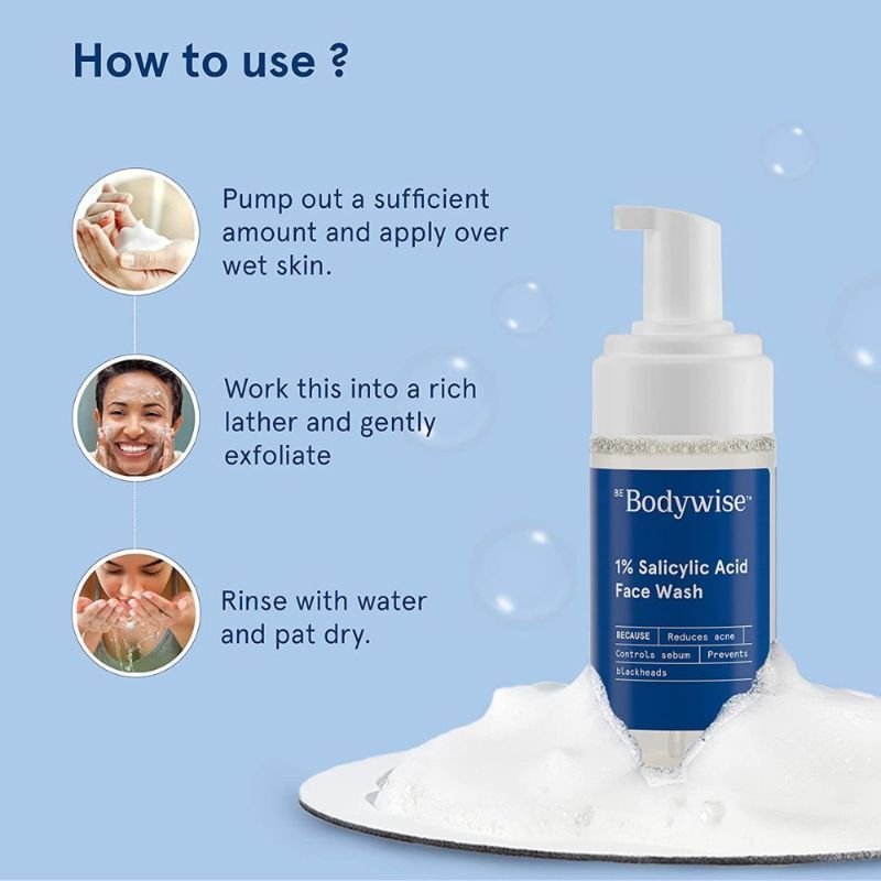 Oil Control Face Wash for Acne- 1% Salicylic Acid (Fragrance- SLS- Soap Free)