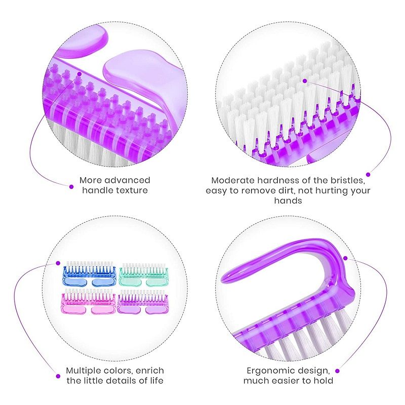 Handle Grip Nail Brush And Fingernail Pedicure Scrub Foot Brush