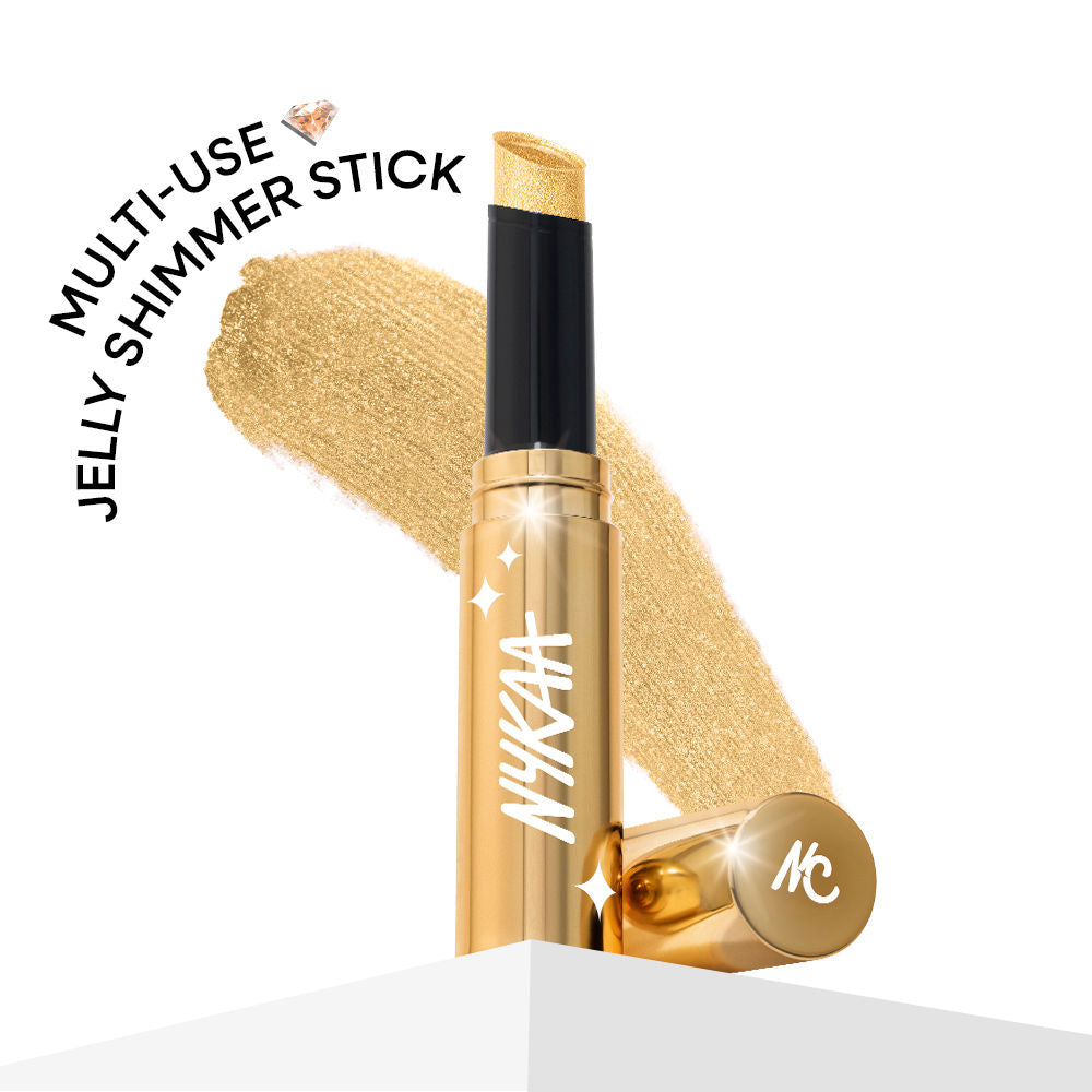 Diamond Jelly Cooling Shimmer Eyeshadow Stick - Multi-Use, High Shine Glitter - 24K Gold