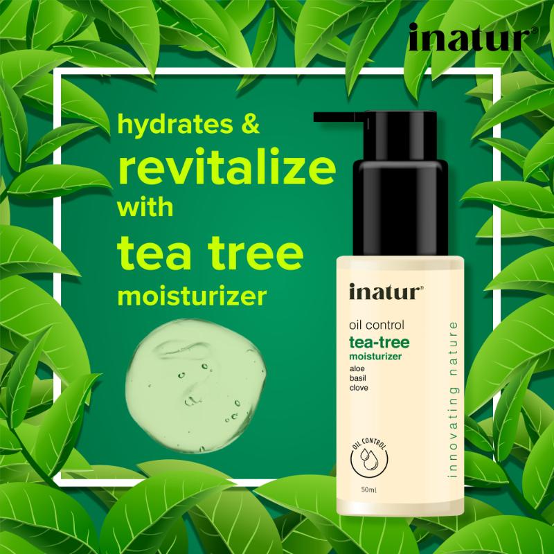 Tea Tree Gel, Non-Sticky Moisturizer, with Neem, Aloe Vera, for Oily, Acne-Prone Skin