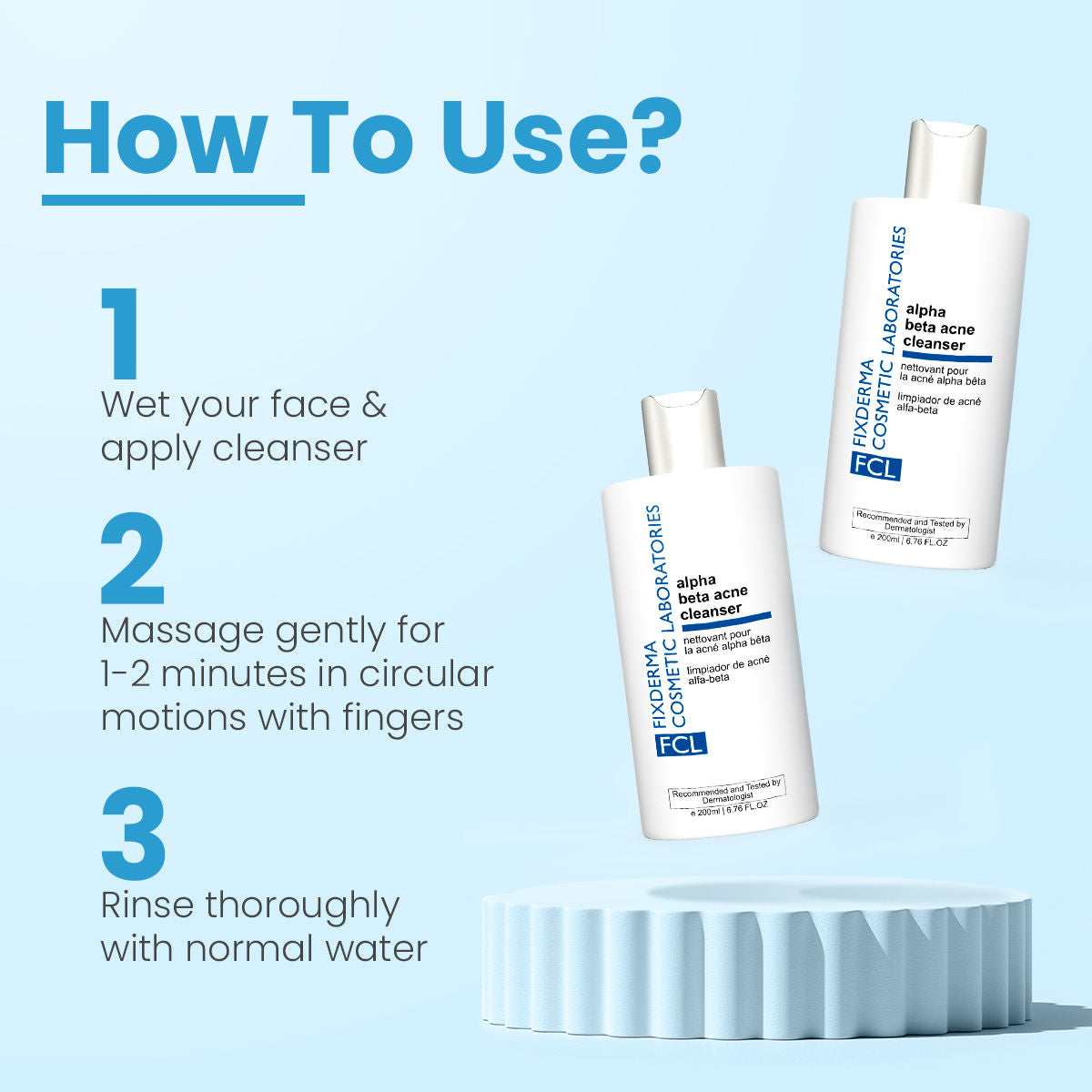 FCL Alpha Beta Acne Cleanser, Reduces Pimples, Sebum, Deep Pore Cleansing & NonComedogenic
