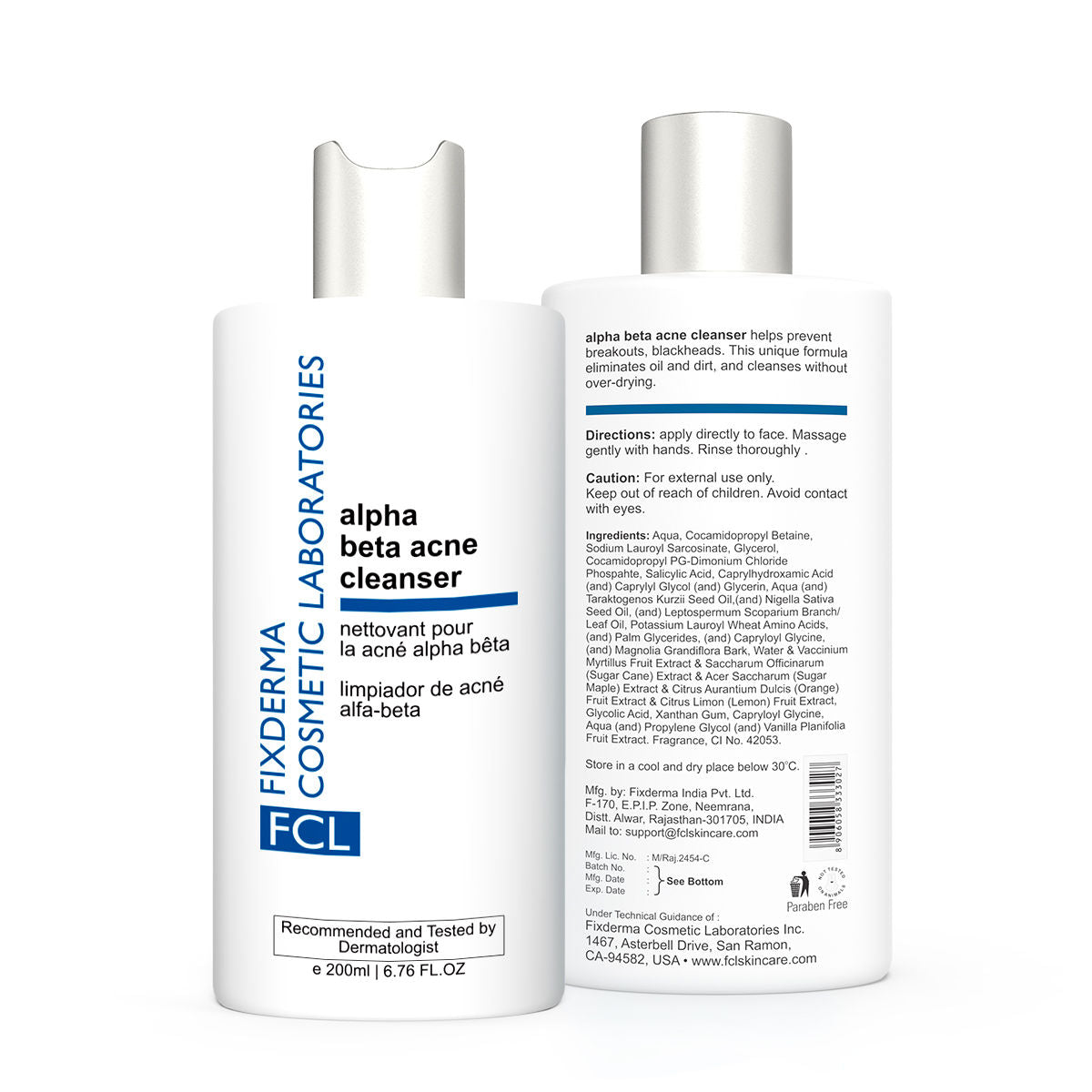 FCL Alpha Beta Acne Cleanser, Reduces Pimples, Sebum, Deep Pore Cleansing & NonComedogenic