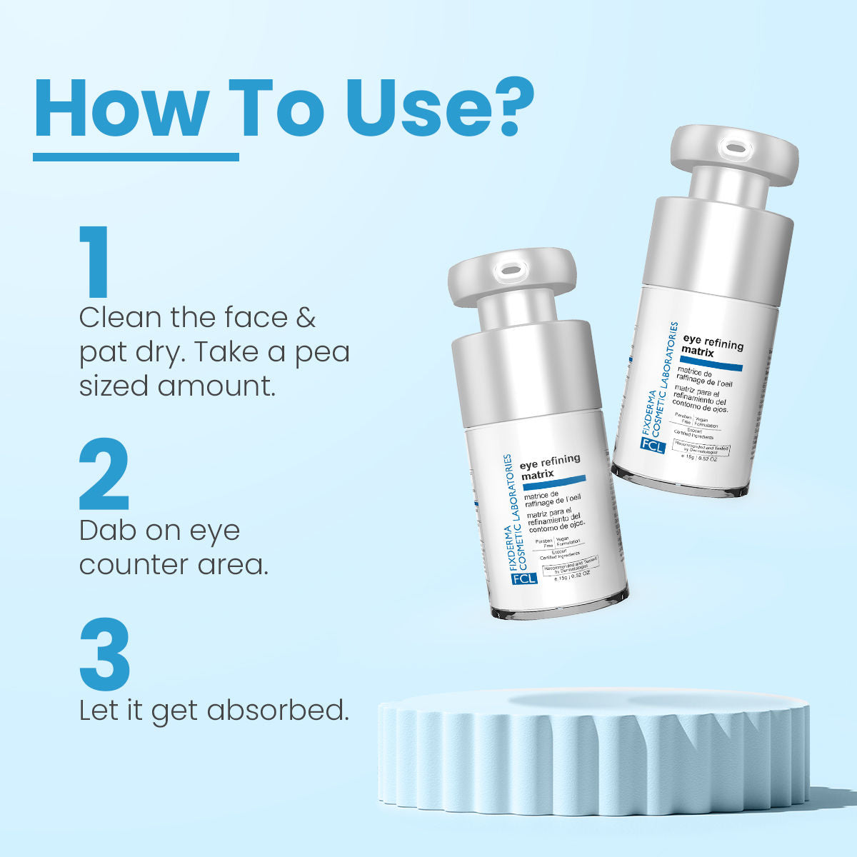 FCL Eye Refining Under Eye Gel For Dark Circles Puffiness with Vitamin C &Hyaluronic Acid