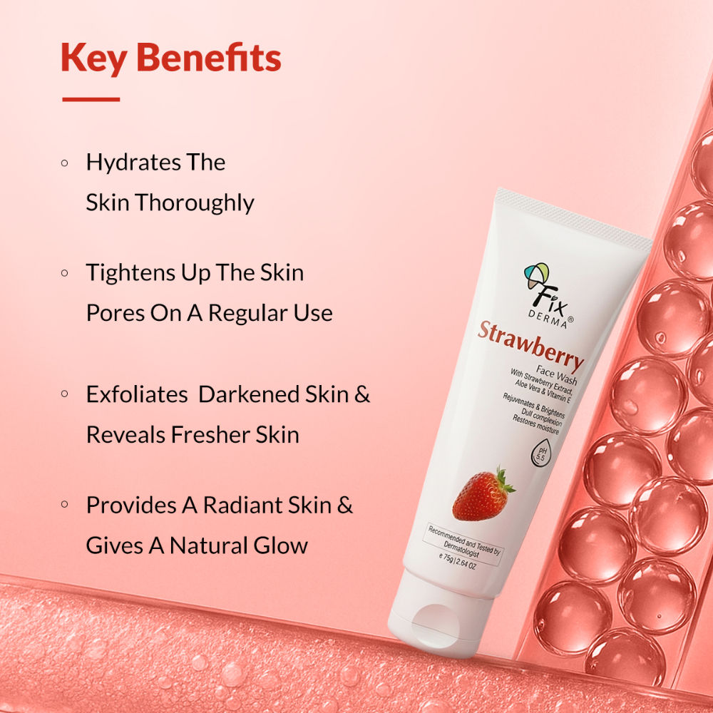 Strawberry Face Wash with Vitamin E & Strawberry Extract, Face Wash for Oily Skin