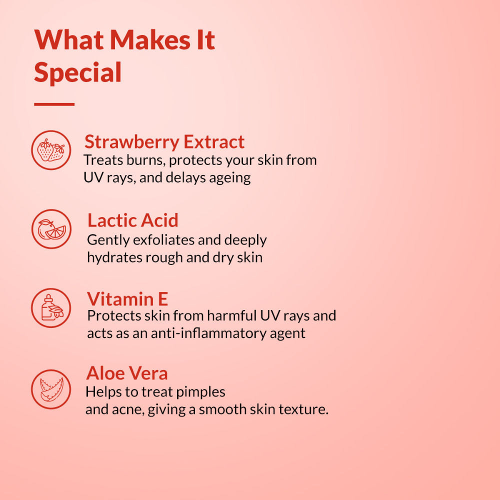 Strawberry Face Wash with Vitamin E & Strawberry Extract, Face Wash for Oily Skin