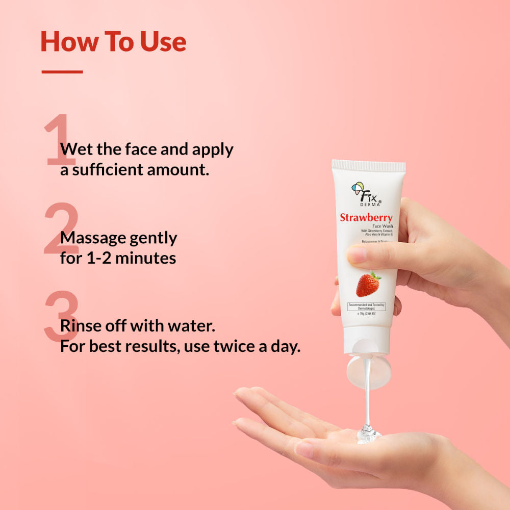 Strawberry Face Wash with Vitamin E & Strawberry Extract, Face Wash for Oily Skin