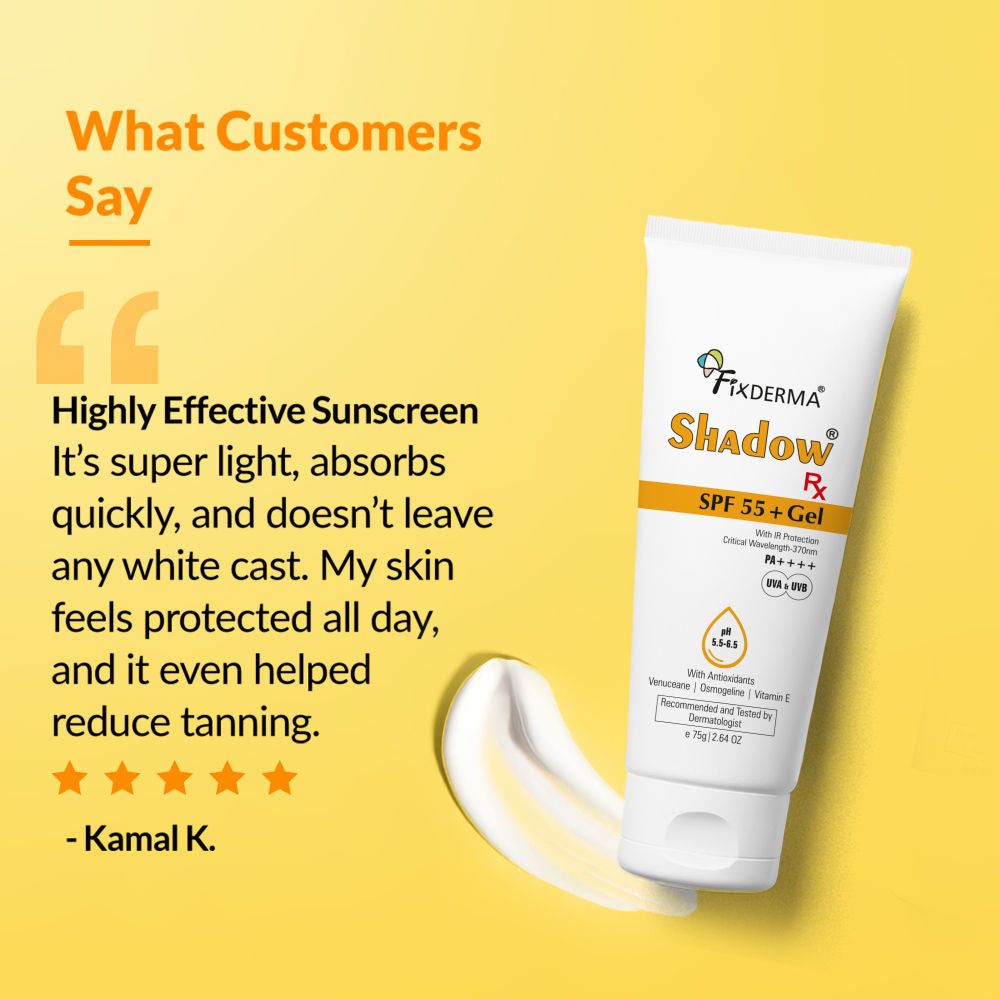 Shadow Rx Sunscreen SPF 55+ Gel For Oily Skin Acne Prone
